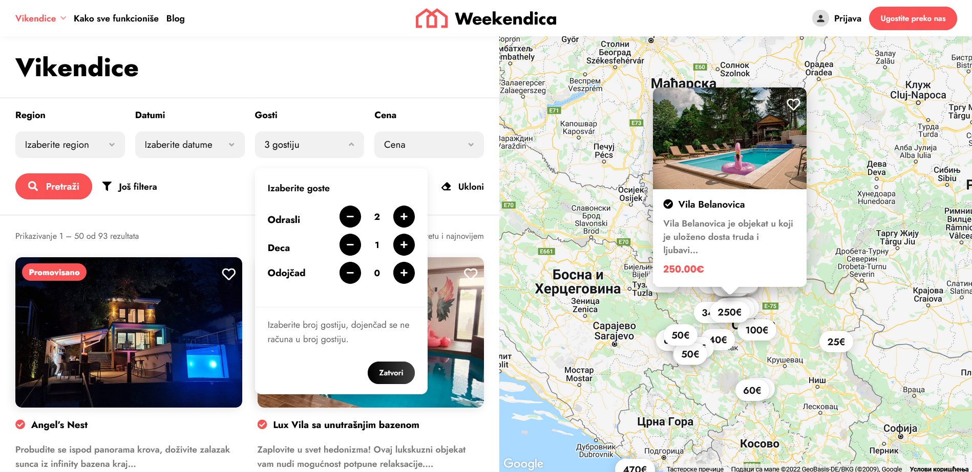 Weekendica stranica pretrage