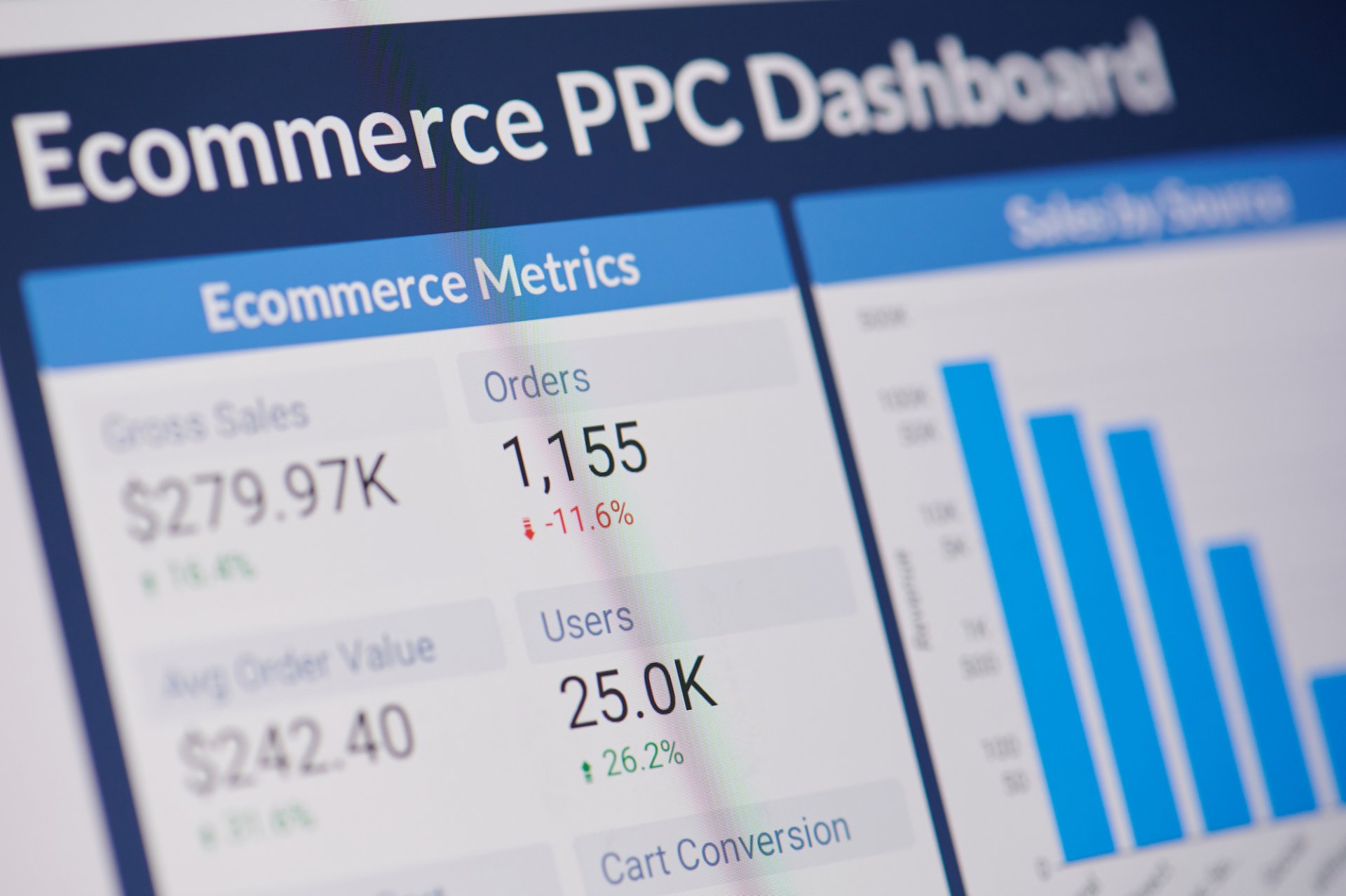 Google ecommerce PPC dashboard